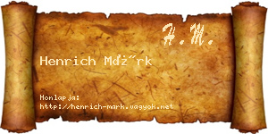 Henrich Márk névjegykártya